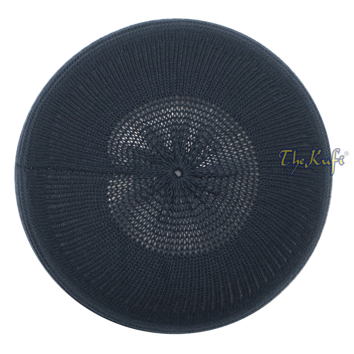 Extra Dark Blue Cotton Stretch-Knit Kufi Hat Skull Cap