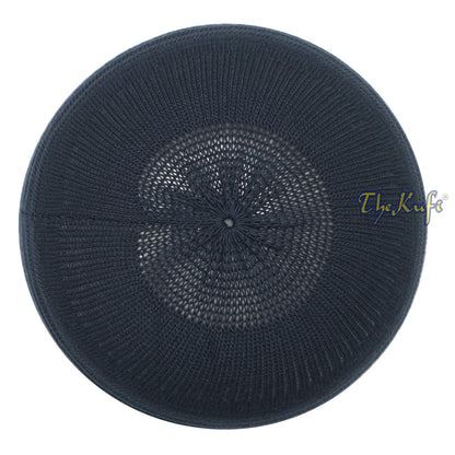 Extra Dark Blue Cotton Stretch-Knit Kufi Hat Skull Cap