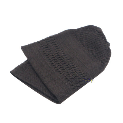 Extra Dark Brown Cotton Stretch-Knit One-Size Kufi Muslim Cap