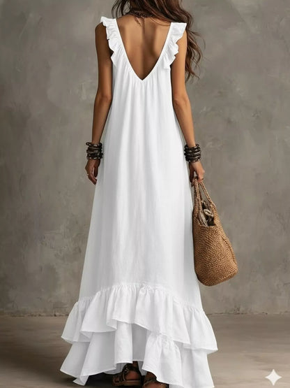 Hazel Blues® |  Ruffled Sleeveless Maxi Dress
