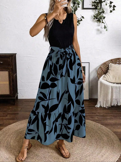 Hazel Blues® |  Sleeveless Floral Print Maxi Dress
