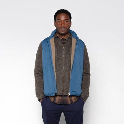 Surchemise manches longues en tissu twill écru avec zip marron Clovis Homme SERGE BLANCO