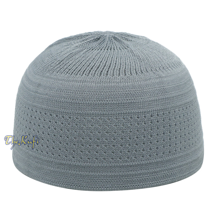 Gray Cotton Stretch-Knit Material Kufi Hat Comfortable Skull Cap