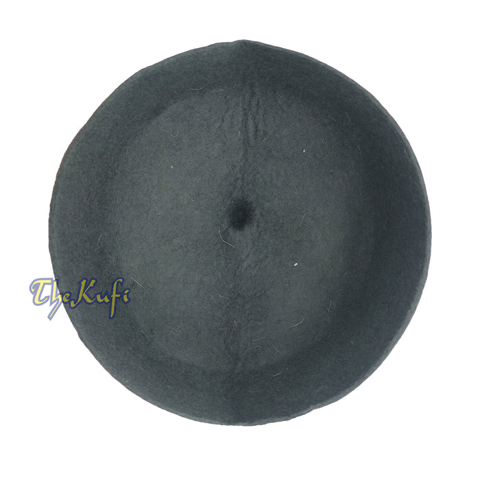 Gray Felt Wool Fez Hat with Tip Kufi Prayer Cap