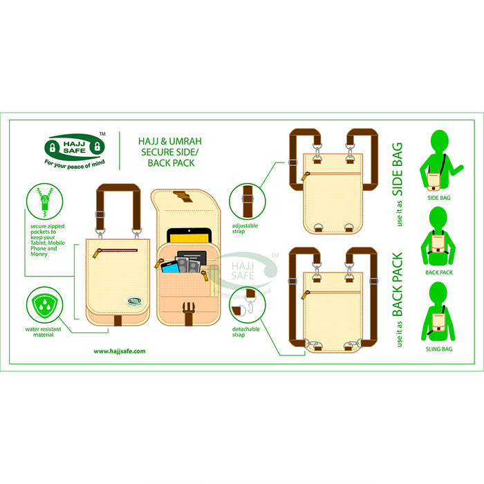 HajjSafe™ Hajj & Umrah - Anti-Theft Secure Neck Bag