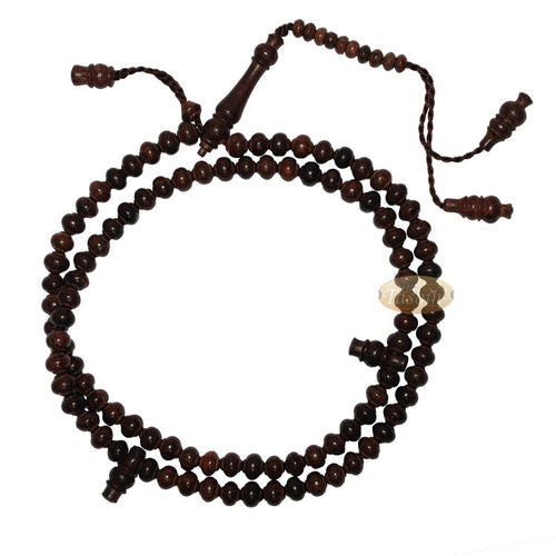 Handcrafted Tamarind Wood Tasbih Prayer Beads with 8x9 mm Contoured Style 99-Bead
