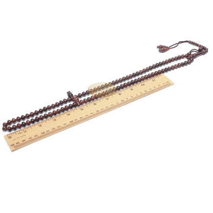 Handcrafted Tamarind Wood Tasbih Prayer Beads with 8x9 mm Contoured Style 99-Bead
