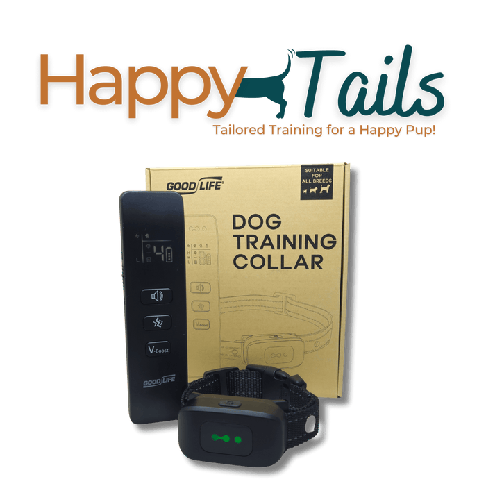 Happy Tails no-shock dog training collar with remote – vibration and tone modes for safe behavior correction