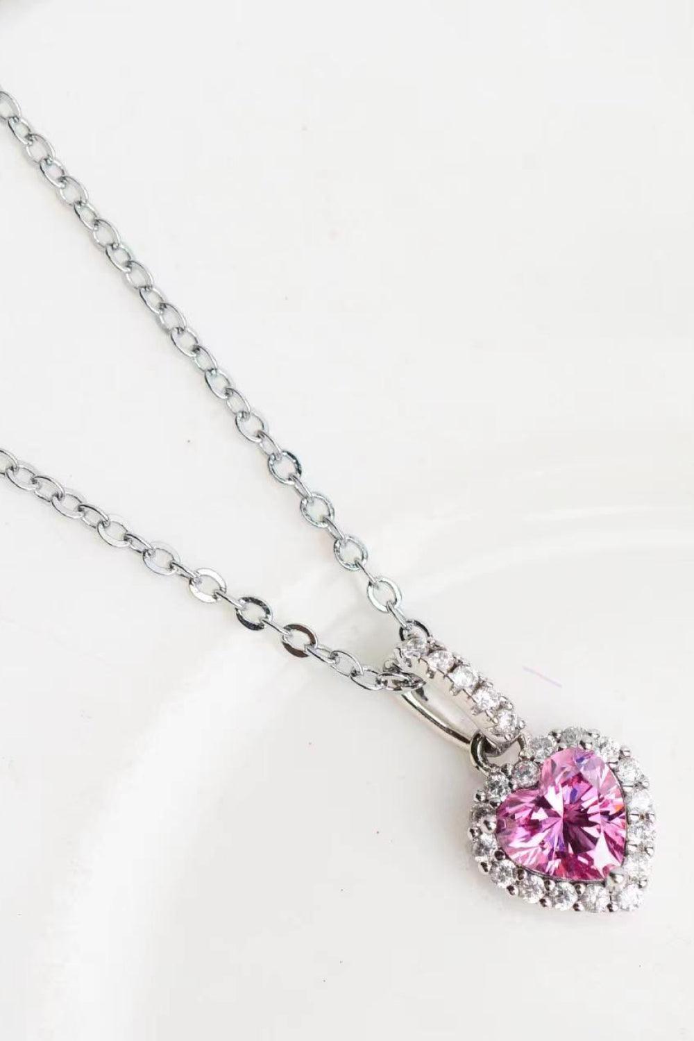 Hazel Blues® | 1 Carat Moissanite Heart Pendant Necklace