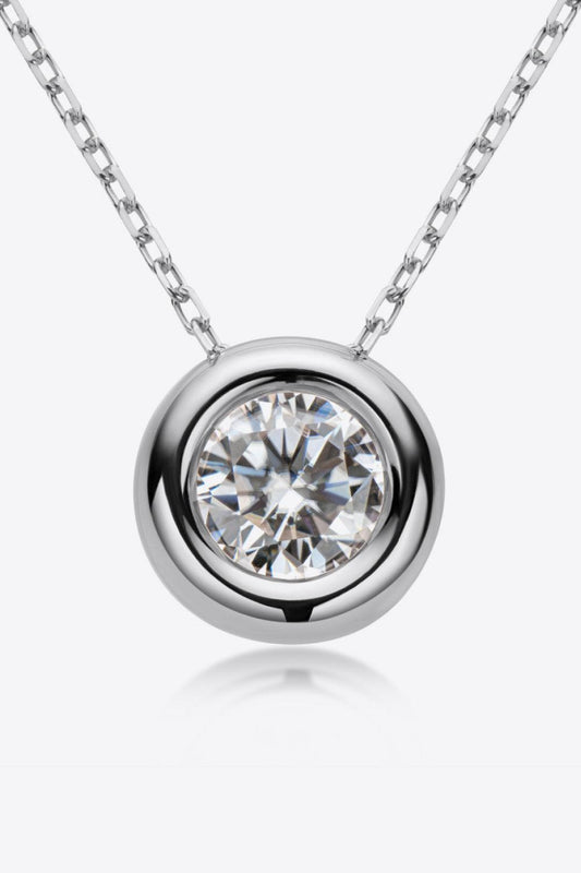 Hazel Blues® | 1 Carat Moissanite Pendant 925 Sterling Silver Necklace