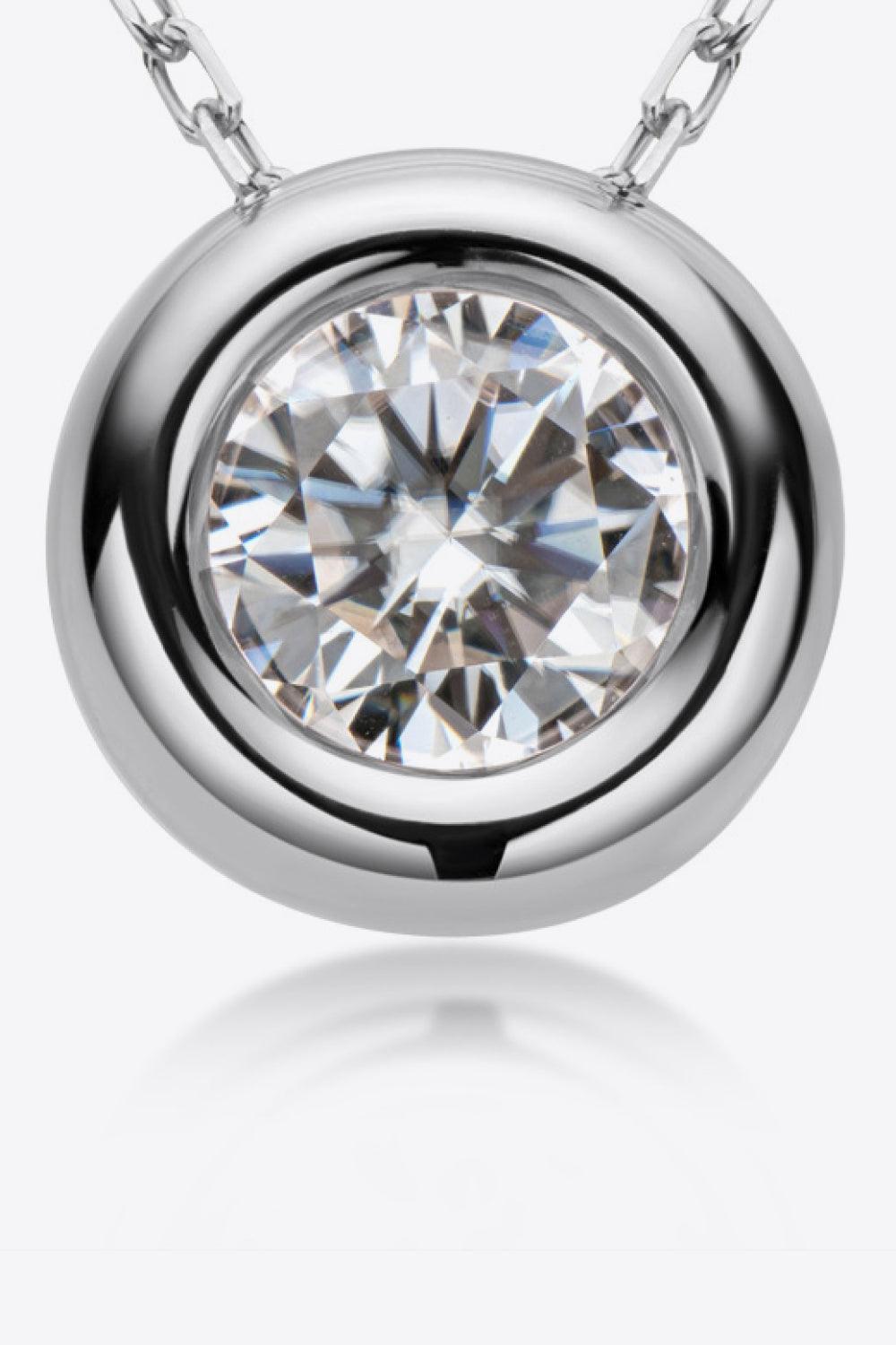 Hazel Blues® | 1 Carat Moissanite Pendant 925 Sterling Silver Necklace
