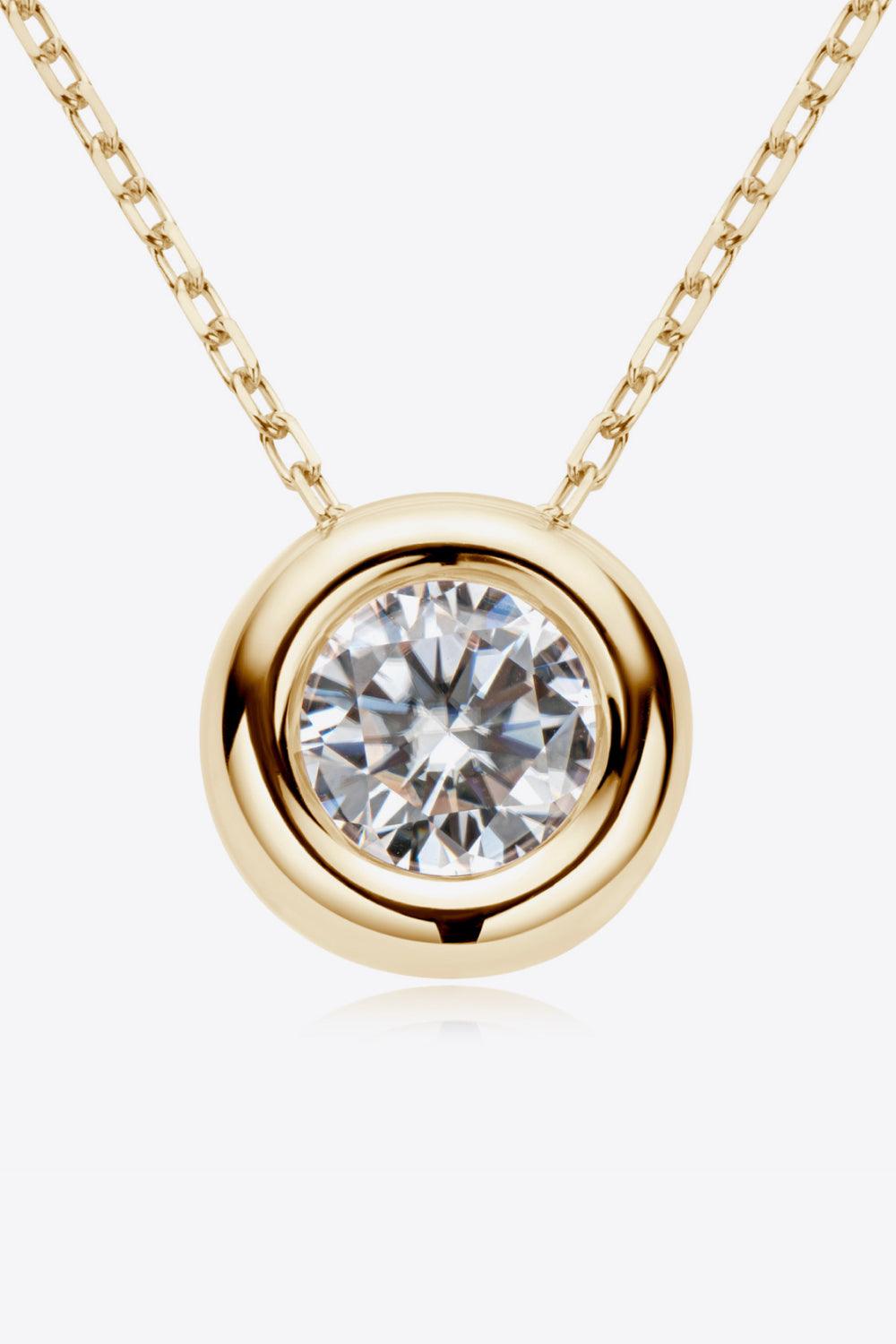 Hazel Blues® | 1 Carat Moissanite Pendant 925 Sterling Silver Necklace