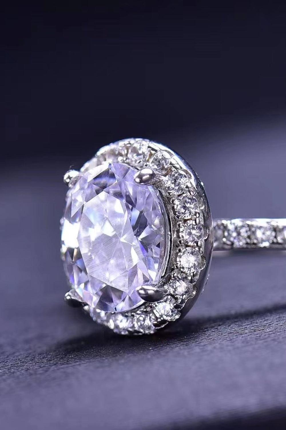 Hazel Blues® | 2 Carat Moissanite Platinum-Plated Ring
