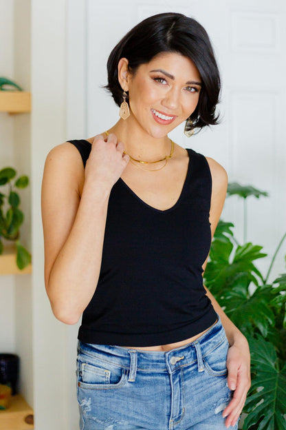 Hazel Blues® | Carefree Seamless Reversible Tank in Black