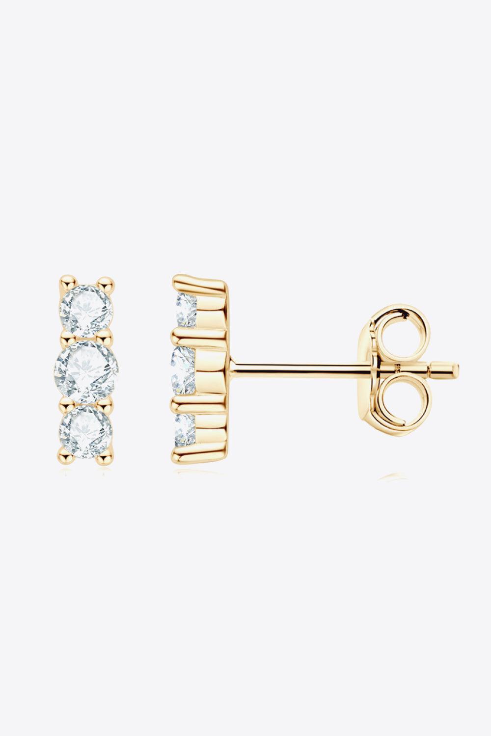 Hazel Blues® | Heartbeat Rhythm 925 Sterling Silver Moissanite Stud Earrings