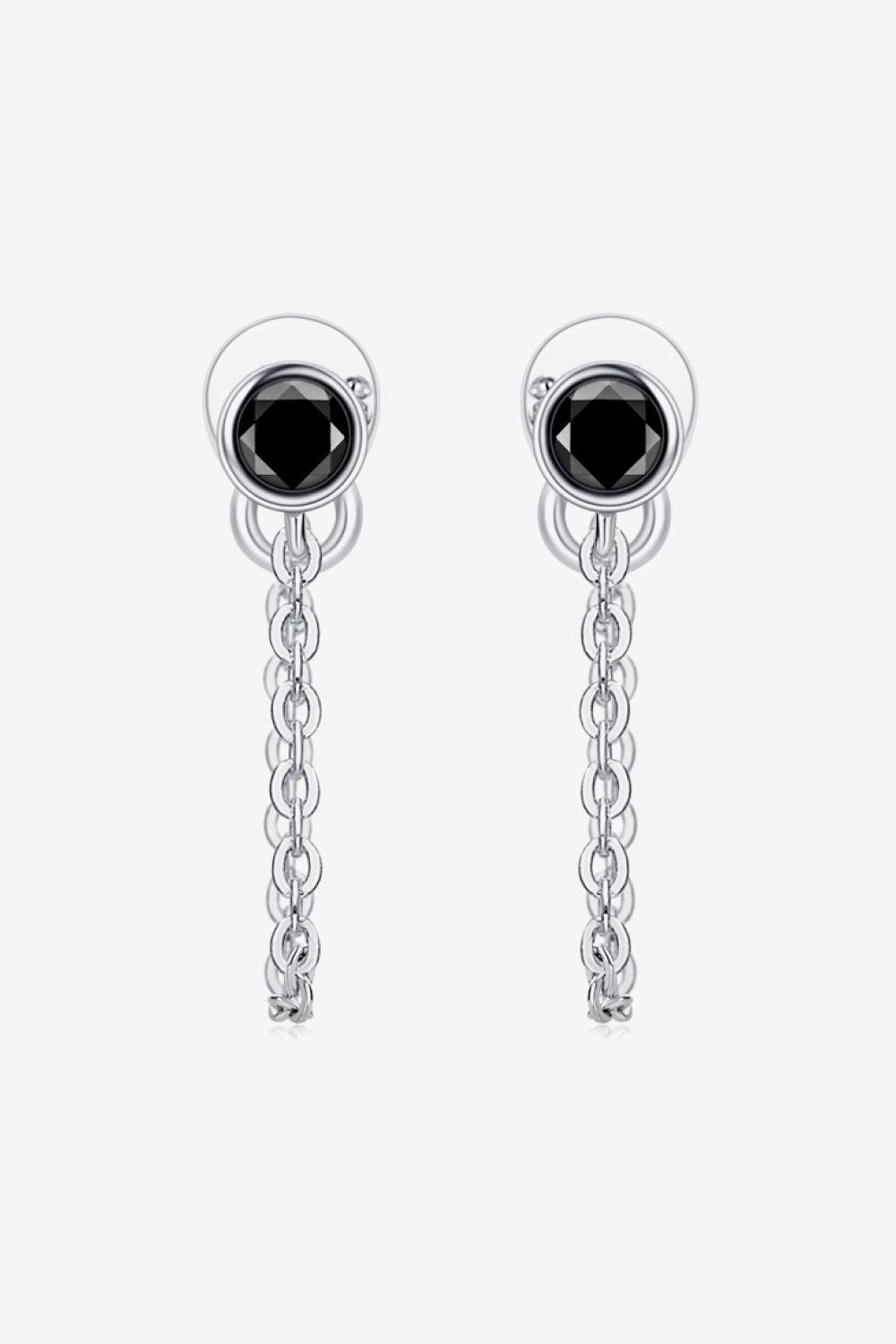 Hazel Blues® | Inlaid Moissanite Chain Earrings