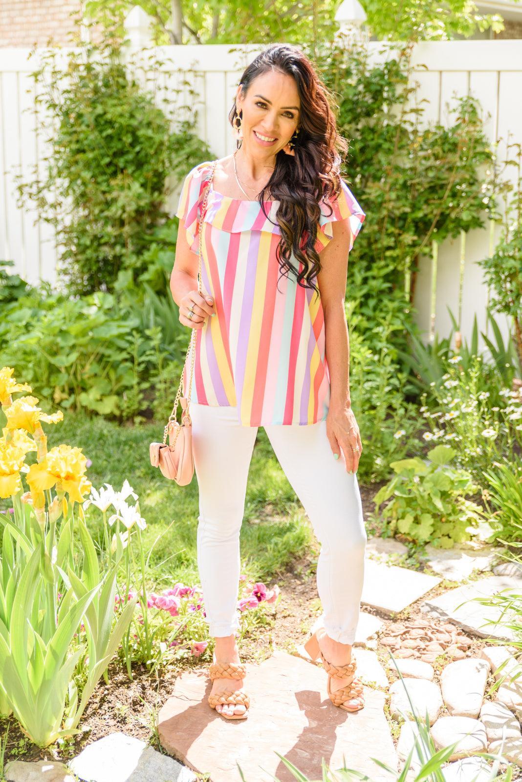 Hazel Blues® | It's Electric Striped Shirt