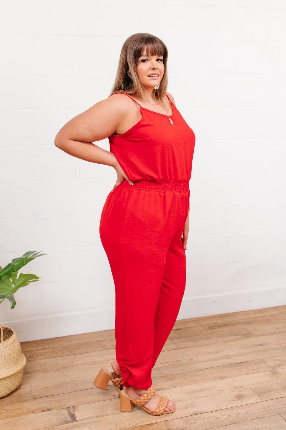Hazel Blues® | Livin' The Dream Jumpsuit in Red