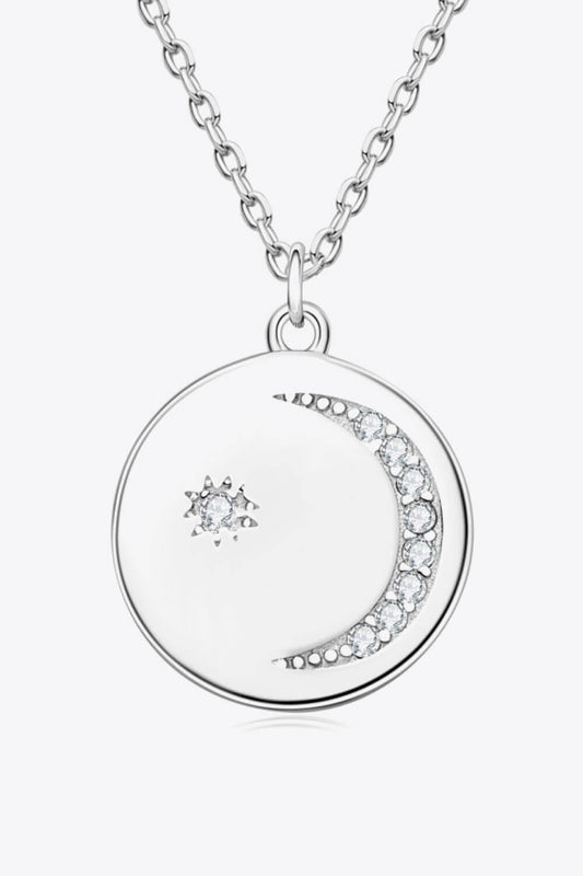 Hazel Blues® | Moissanite Round Pendant Necklace