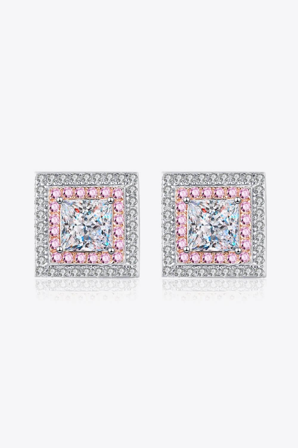 Hazel Blues® | Moissanite Square Stud Earrings
