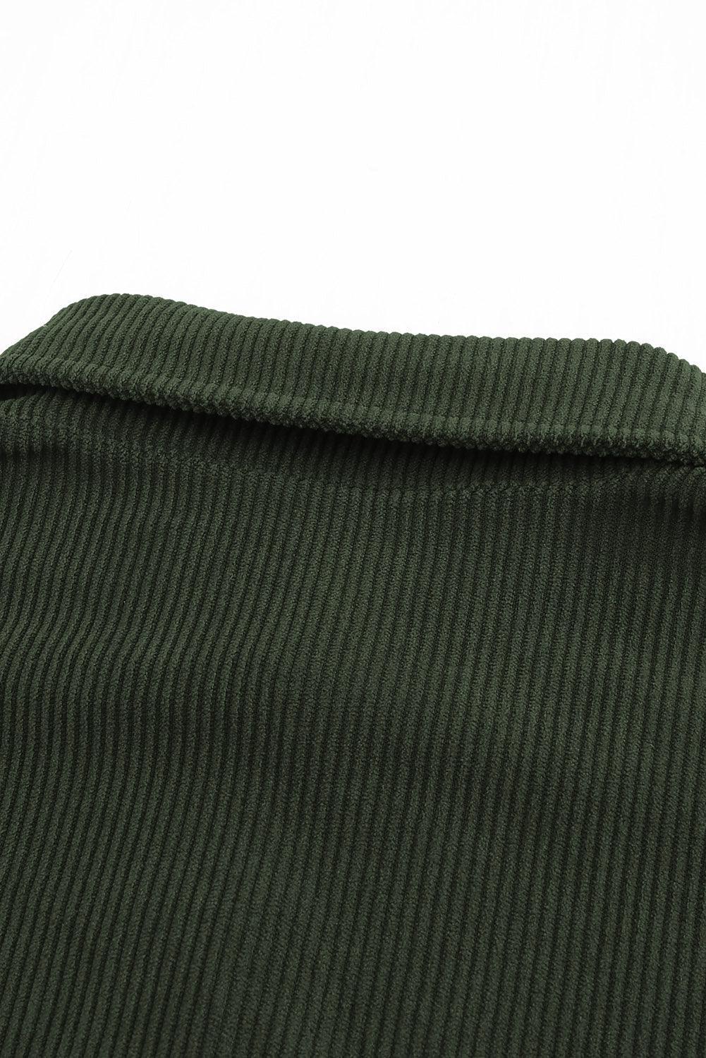 Hazel Blues® | Pocketed Button Ribbed Textured Shacket