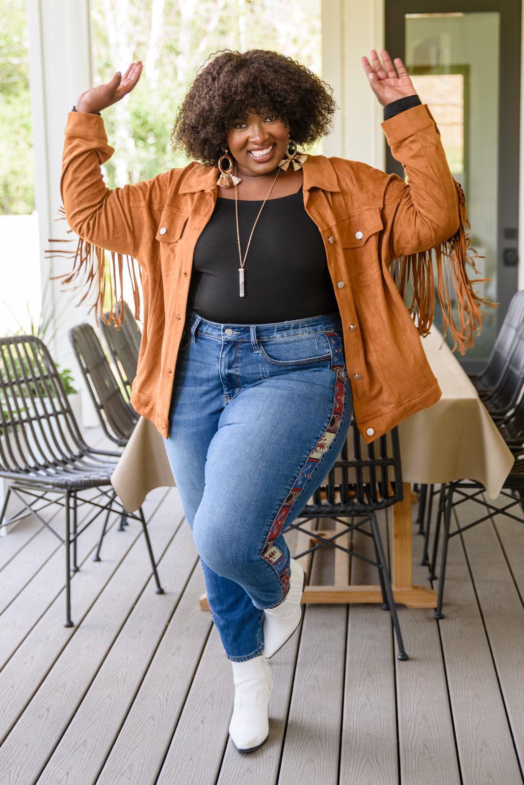 Hazel Blues® | Rio Western Print Relaxed Jeans