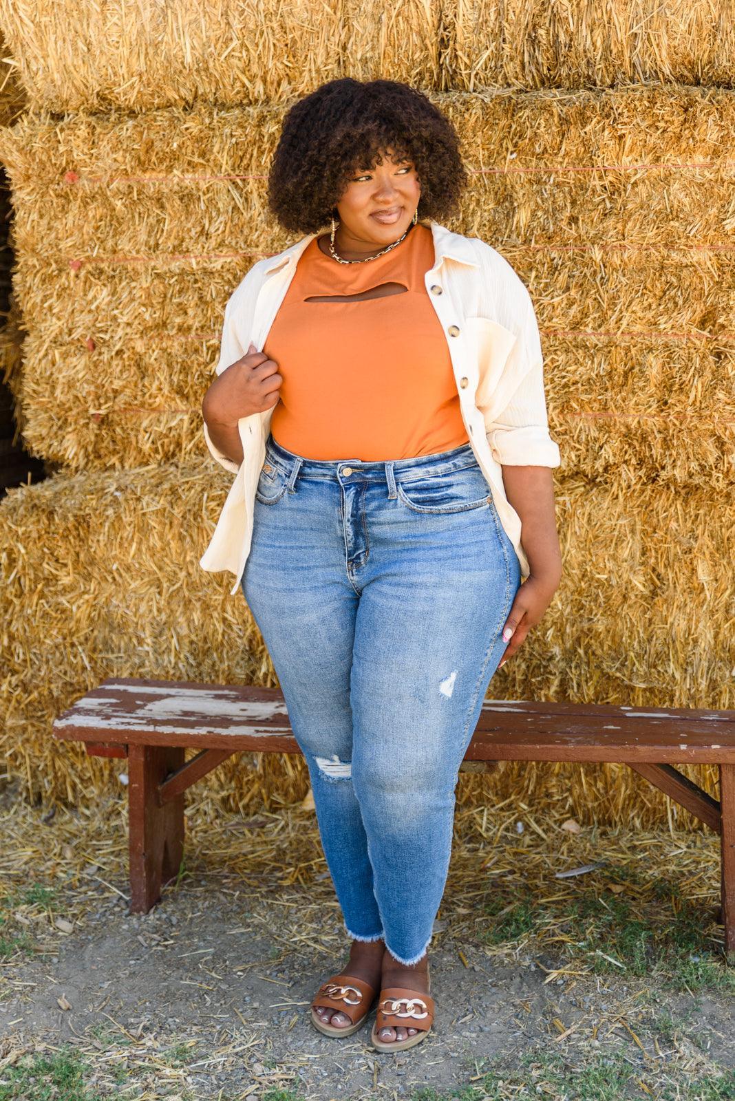 Hazel Blues® | Spare Your Time Bodysuit In Rust
