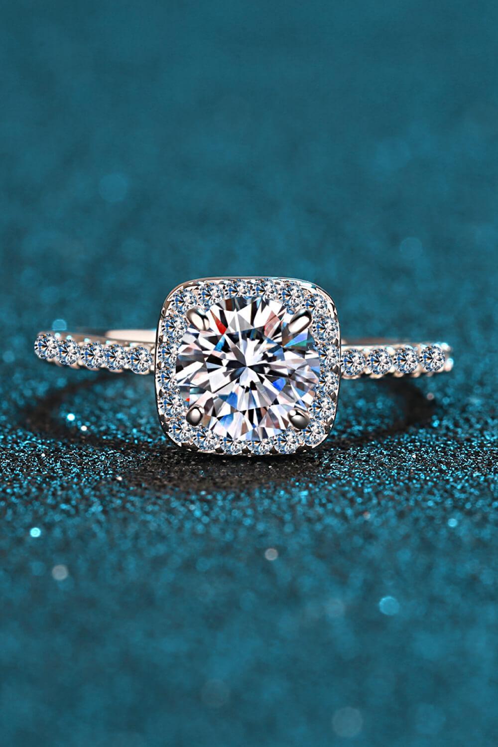 Hazel Blues® | Square Moissanite Ring