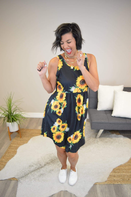 Hazel Blues® | Sunflower Baby Doll Tank Dress
