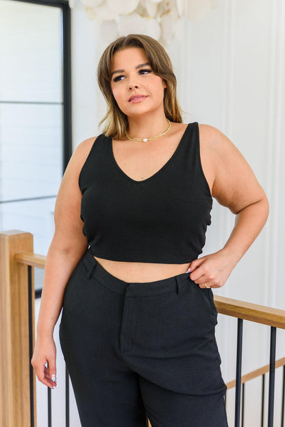 Hazel Blues® | Tell Me More Crop Tank In Black