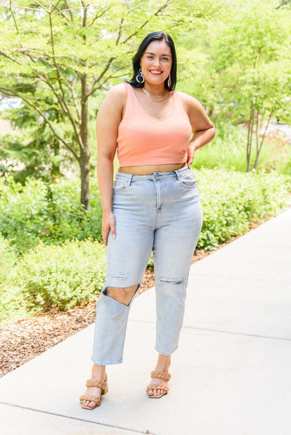 Hazel Blues® | Tell Me More Crop Tank In Coral