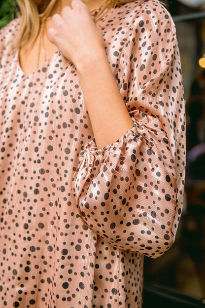 Hazel Blues® | Vivian Satin Blouse in Rose Gold