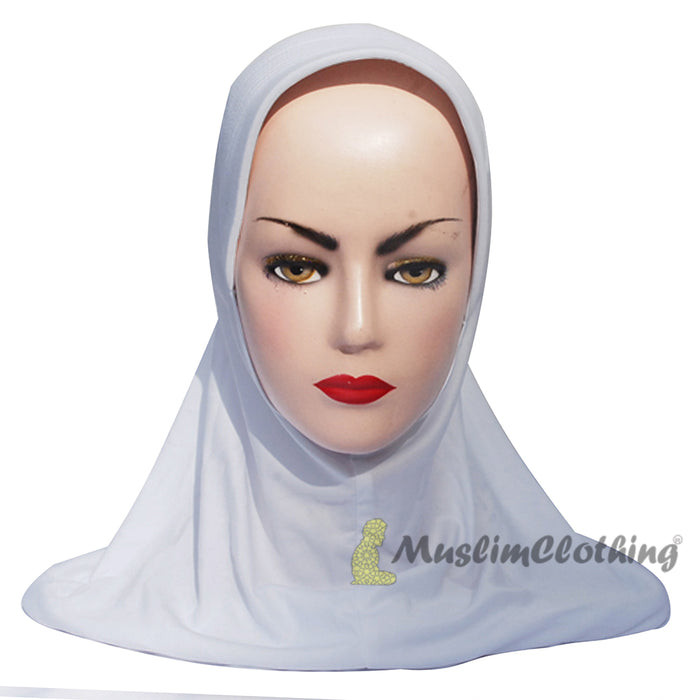 Instant Pull-On Easy Hijab Jilbab In Various White - Padded Visser Shoulder-Length Easy Muslimah Khimar