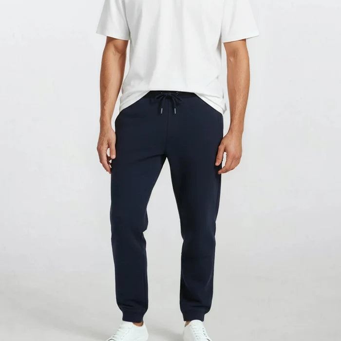 Jogging en molleton gratté bleu marine en coton homme SERGE BLANCO