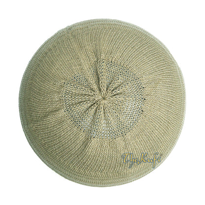Khaki Cotton Stretch-Knit Style Kufi Hat Beanie Skull Cap