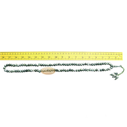 Large Marble Green Plastic 10 mm Islamic Tasbih Black Allah Muhammad Prayer Beads