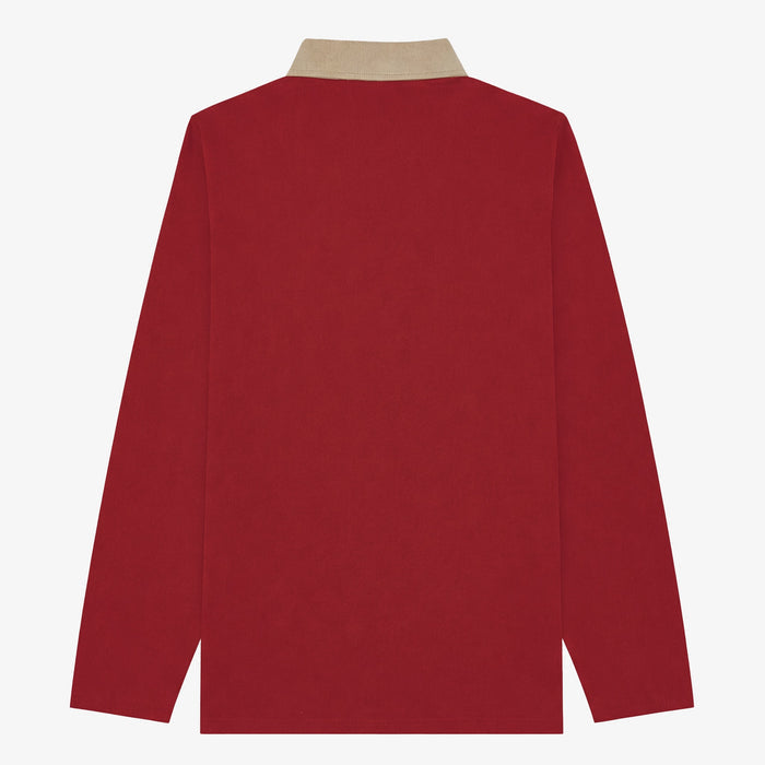 Maillot de rugby Livio en jersey rouge merlot