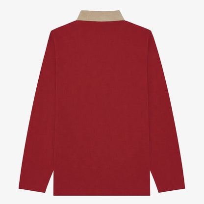 Maillot de rugby Livio en jersey rouge merlot
