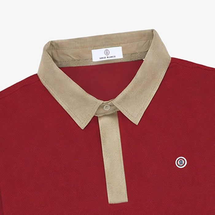 Maillot de rugby Livio en jersey rouge merlot