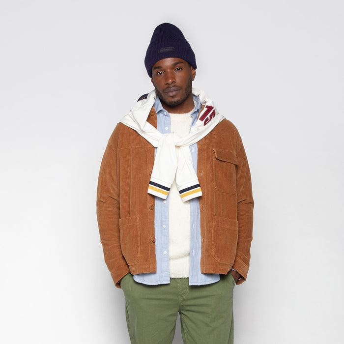 Veste Worker en velours marron noisette Wilfried Homme SERGE BLANCO