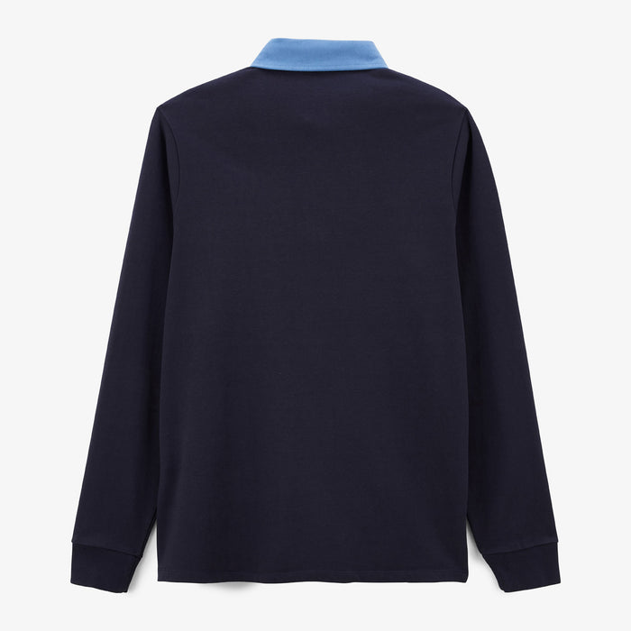 Maillot De Rugby Manches Longues En Coton Bleu Dark Navy Lupin Homme SERGE BLANCO