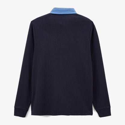 Maillot De Rugby Manches Longues En Coton Bleu Dark Navy Lupin Homme SERGE BLANCO