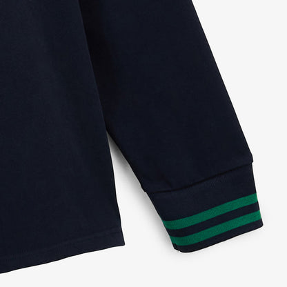 Maillot De Rugby Manches Longues Col Liseré Bleu Dark Navy Homme SERGE BLANCO