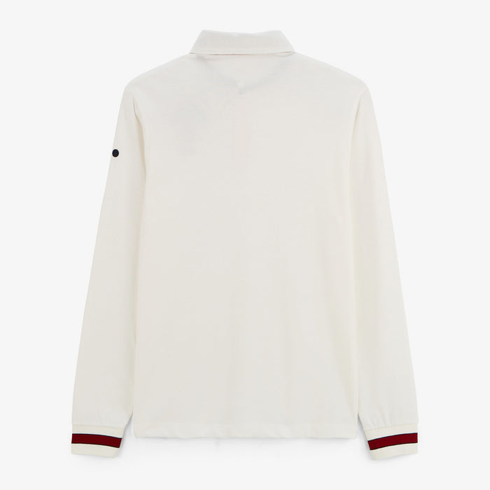 Maillot de rugby manches longues en coton blanc ivoire Lior homme SERGE BLANCO