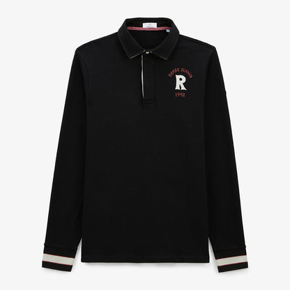 Maillot de rugby manches longues en coton noir Lior Homme SERGE BLANCO