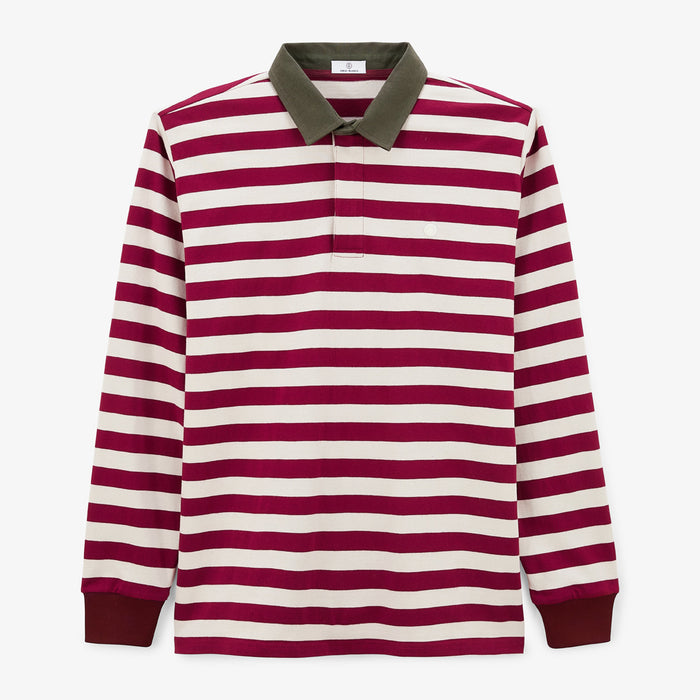 Maillot De Rugby Manches Longues En Coton Rayé Merlot Lens Homme SERGE BLANCO