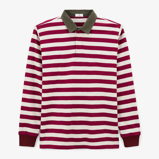 Maillot De Rugby Manches Longues En Coton Rayé Merlot Lens Homme SERGE BLANCO