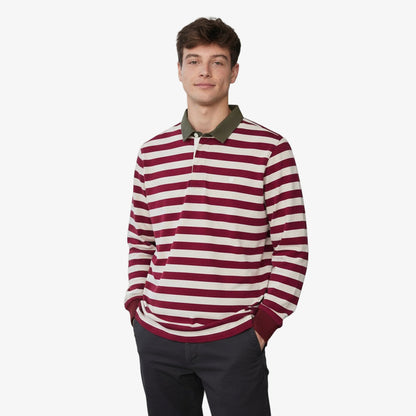 Maillot De Rugby Manches Longues En Coton Rayé Merlot Lens Homme SERGE BLANCO