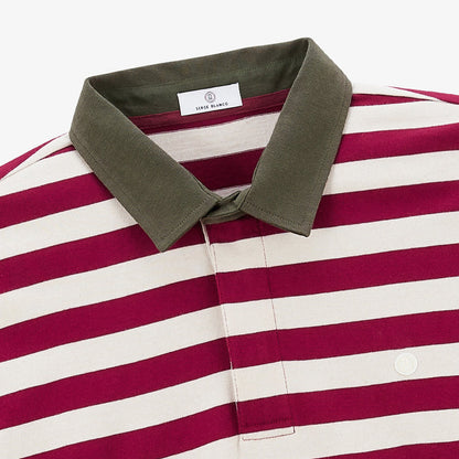 Maillot De Rugby Manches Longues En Coton Rayé Merlot Lens Homme SERGE BLANCO