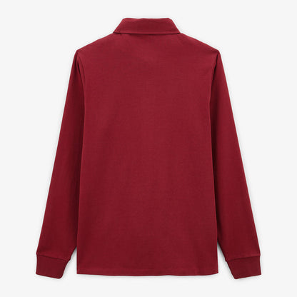 Maillot de rugby manches longues en coton rouge merlot Lio Homme SERGE BLANCO